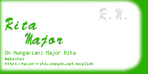 rita major business card